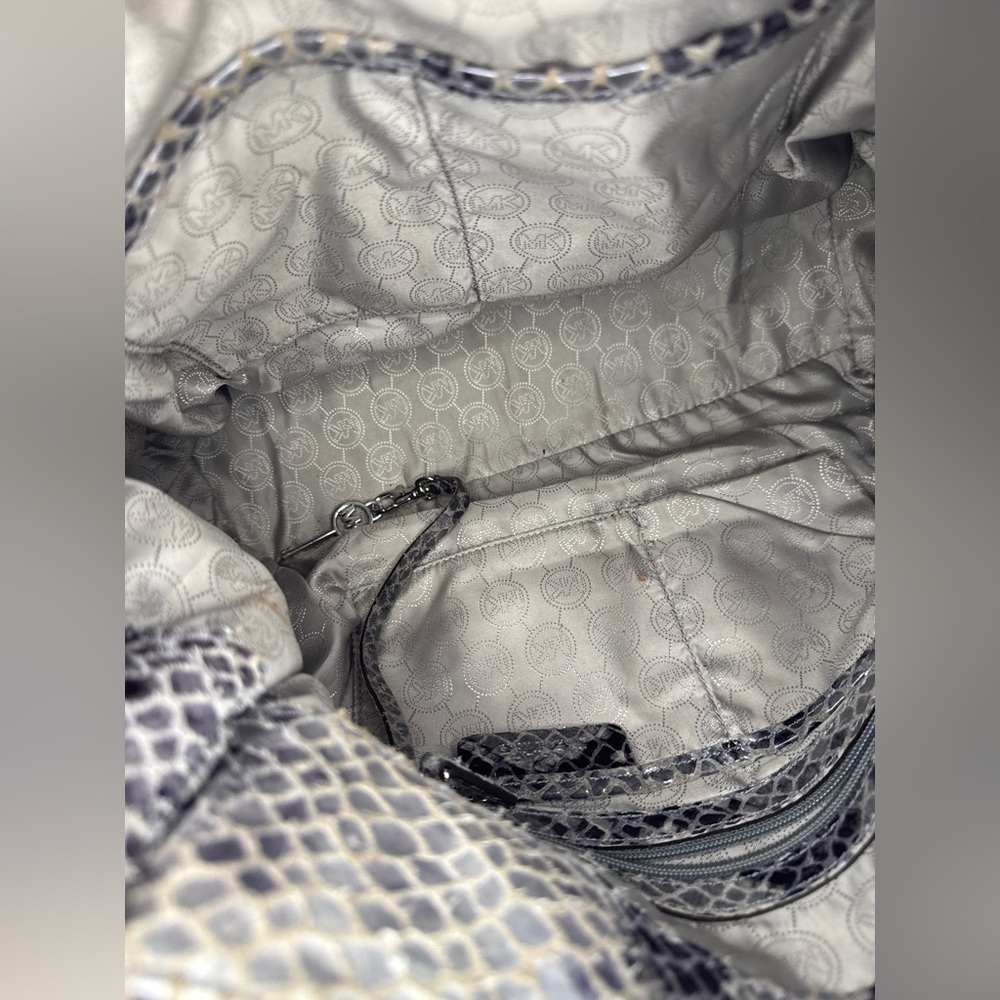 Michael Kors Gray Python Snakeskin Hamilton Paten… - image 6